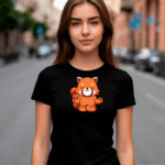 Женская футболка с принтом «Енот в лотосе»