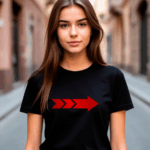 Футболка черная женская с принтом красная стрелка