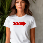 Футболка белая женская с принтом красная стрелка