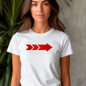 Футболка белая женская с принтом красная стрелка
