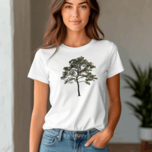 Футболка белая женская с принтом дерева