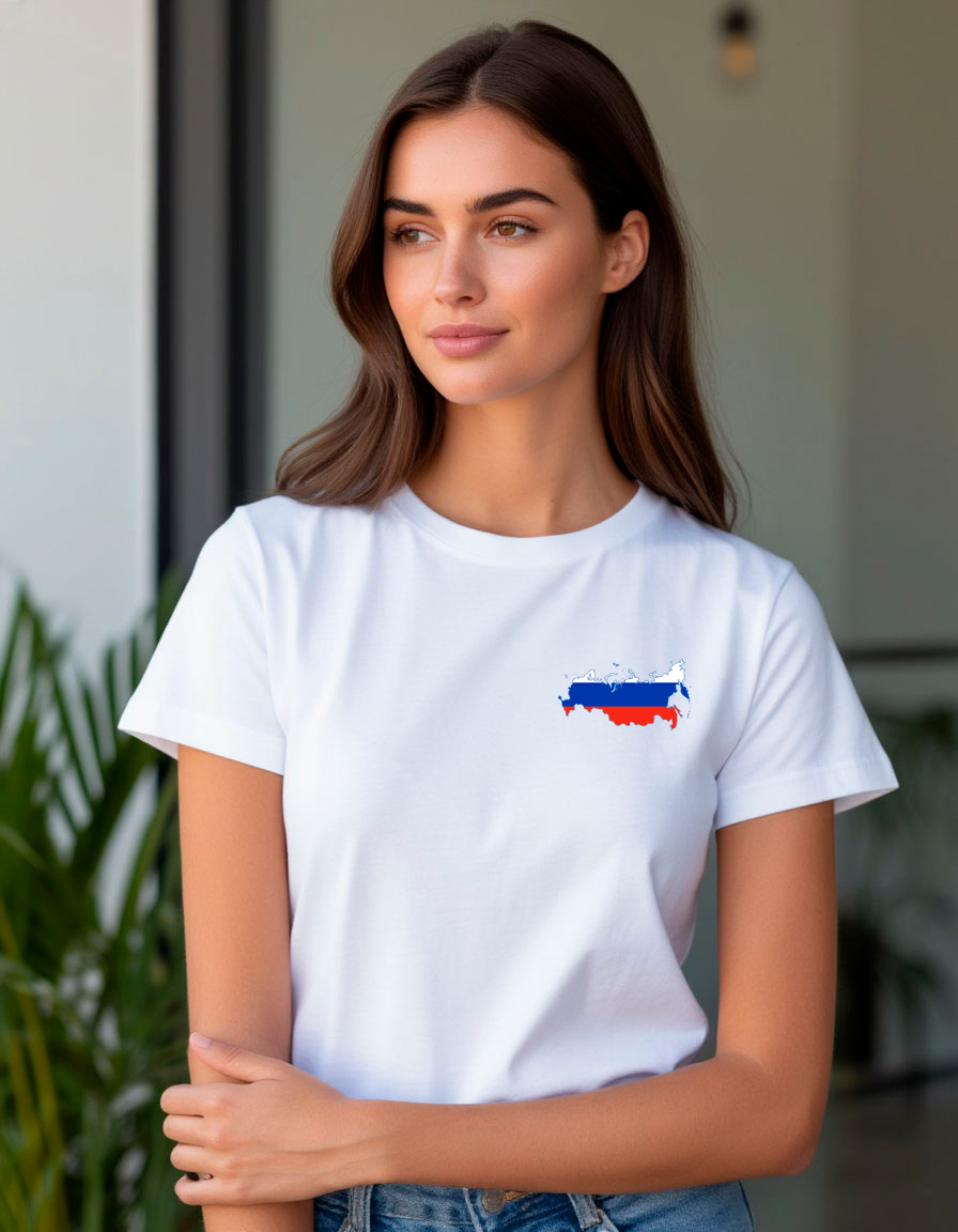 Футболка белая россия
