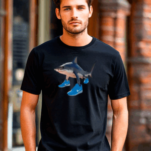 Футболки брейнрот мужская черная с акулой