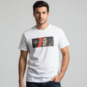 Футболка мужская белая с принтом зверь